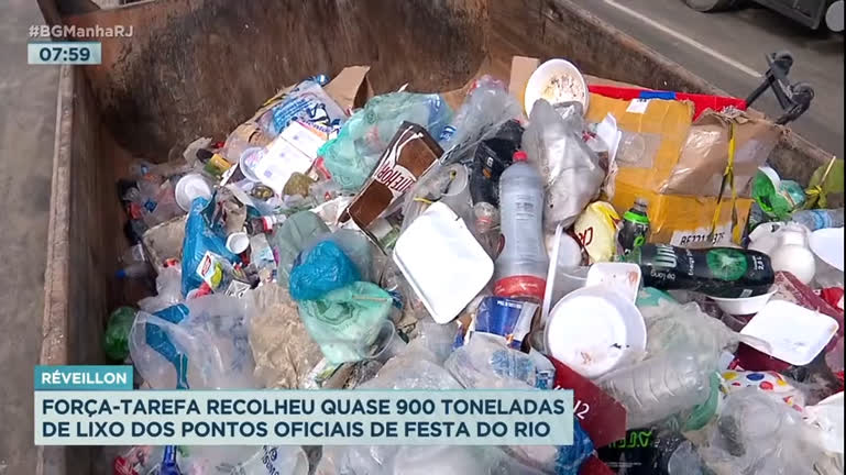 Vídeo: Comlurb recolhe cerca de 900 toneladas de lixo após Réveillon no Rio