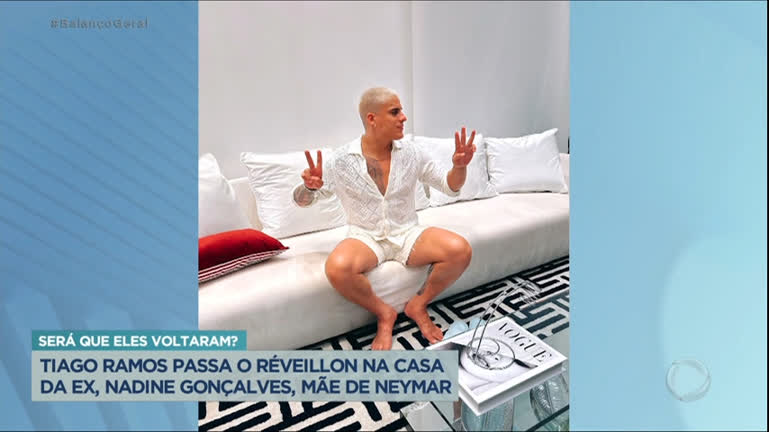 Vídeo: Tiago Ramos passa réveillon na casa da ex, Neymãe