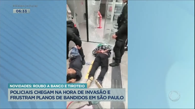 Vídeo: Policiais agem rapidamente e impedem roubo a banco em SP
