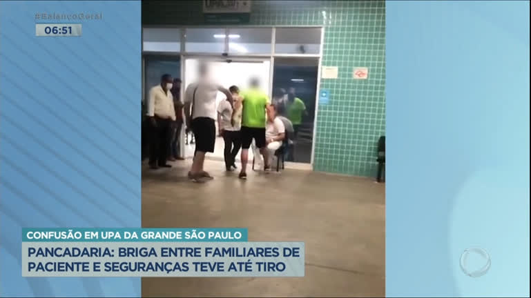 Vídeo: Briga em unidade de saúde na Grande SP tem até tiro