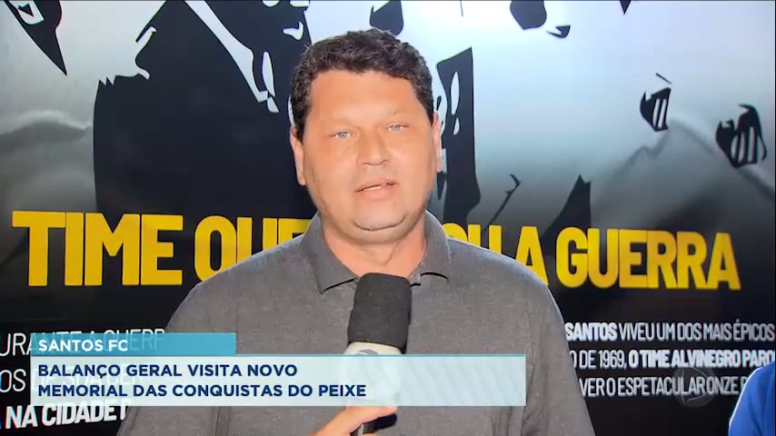 Vídeo: Balanço Geral Litoral visita memorial do Santos FC