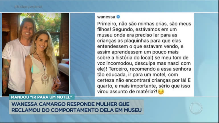 Vídeo: Wanessa Camargo responde mulher que reclamou do comportamento dela em museu no Rio