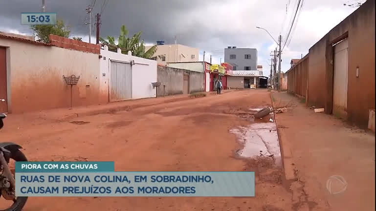 Vídeo: Ruas de Nova Colina, em Sobradinho, causam prejuízos aos moradores
