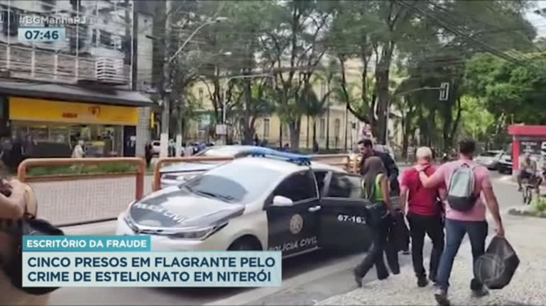 Vídeo: Cinco pessoas são presas em ação contra estelionatários em Niterói
