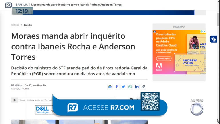 Vídeo: Moraes manda abrir inquérito contra Ibaneis e Anderson Torres