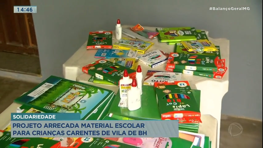Vídeo: Projeto social distribui materiais escolares para famílias carentes em Belo Horizonte