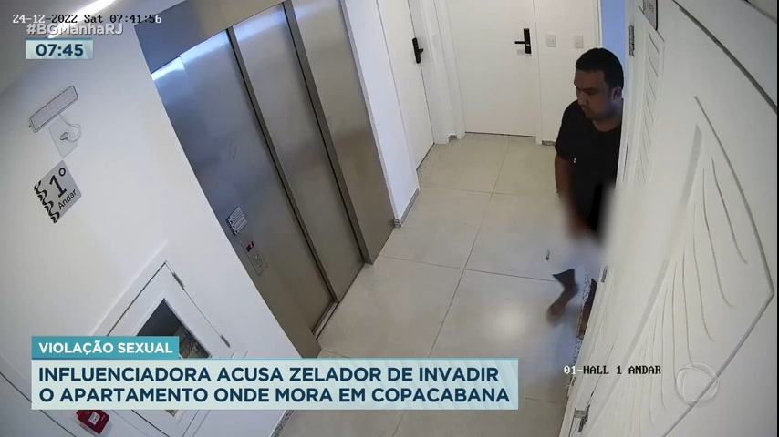 Vídeo: Influenciadora denuncia zelador por violação sexual após ter apartamento invadido em Copacabana