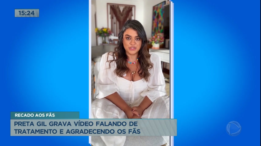 Vídeo: Preta Gil grava vídeo falando de tratamento e agradecendo fãs