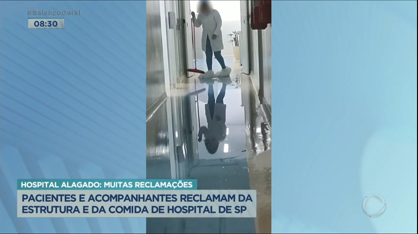 Vídeo: Hospital fica alagado e provoca transtornos para pacientes na Grande SP