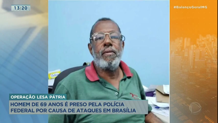 Vídeo: Homem de 69 anos é preso em BH suspeito de financiar ataques em Brasília
