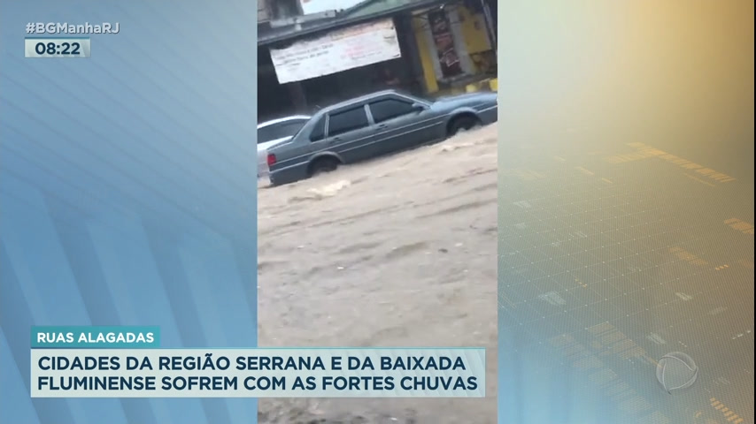 Vídeo: Chuvas na Baixada Fluminense e Região Serrana causam transtornos a moradores no RJ