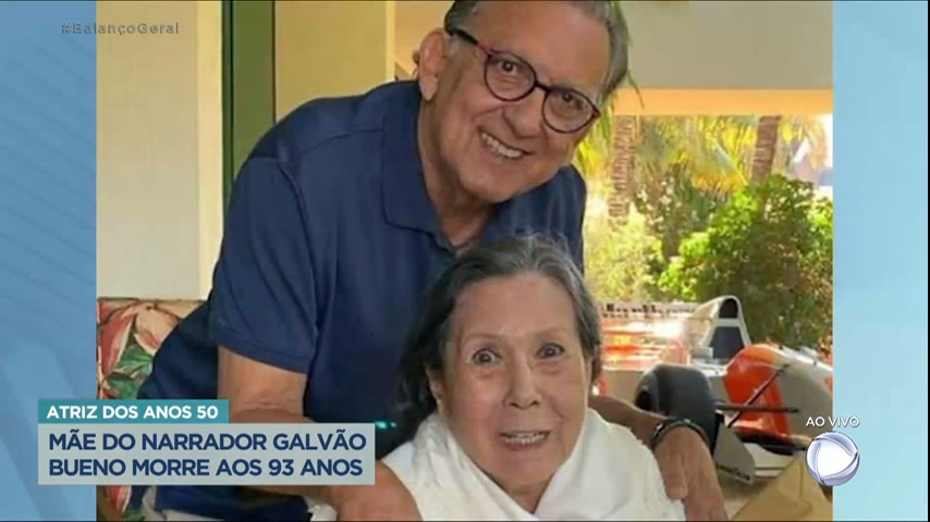 Vídeo: Mãe de Galvão Bueno morre aos 93 anos no interior do Paraná