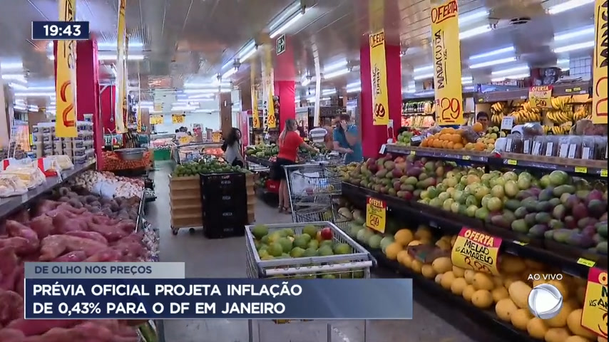 Vídeo: Prévia oficial projeta inflação de 0,43% para o DF em janeiro