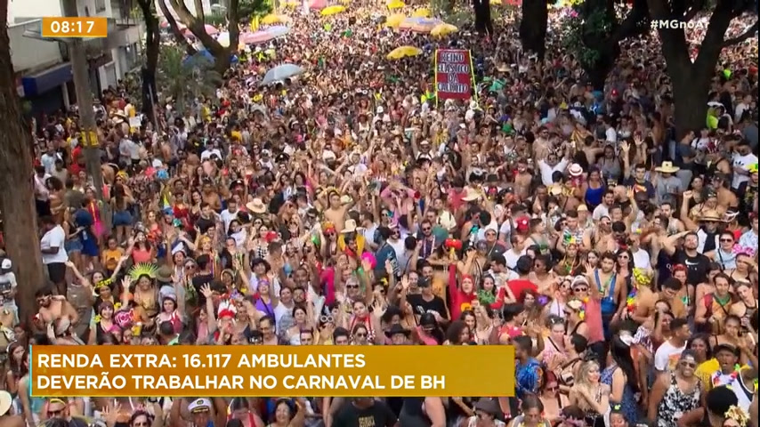 Vídeo: Número de ambulantes que vão trabalhar no Carnaval bate recorde em BH