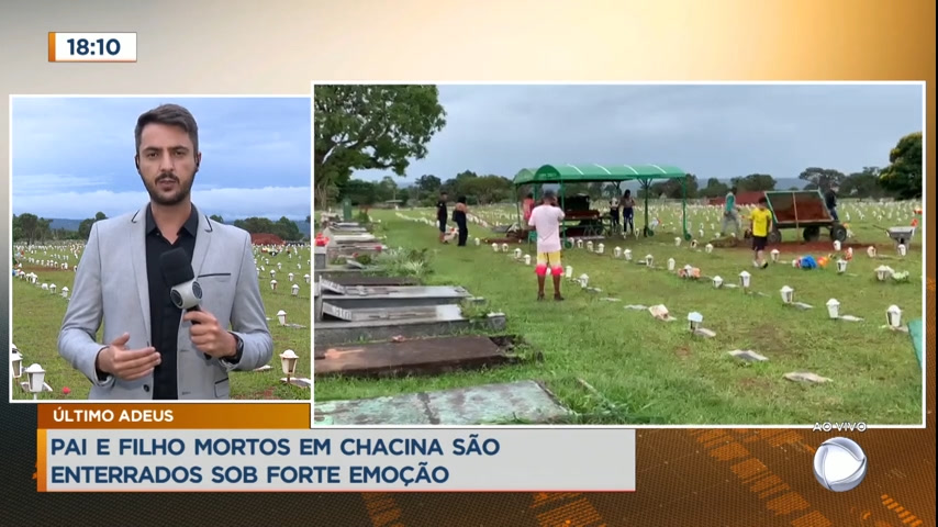 Vídeo: Pai e filho mortos em chacina no DF são enterrados no cemitério do Gama