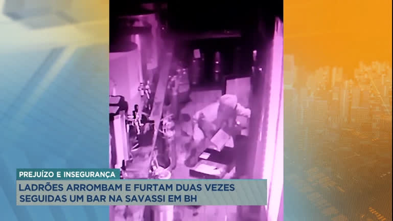 Vídeo: Bar em bairro nobre de BH é alvo de furtos em dois dias seguidos