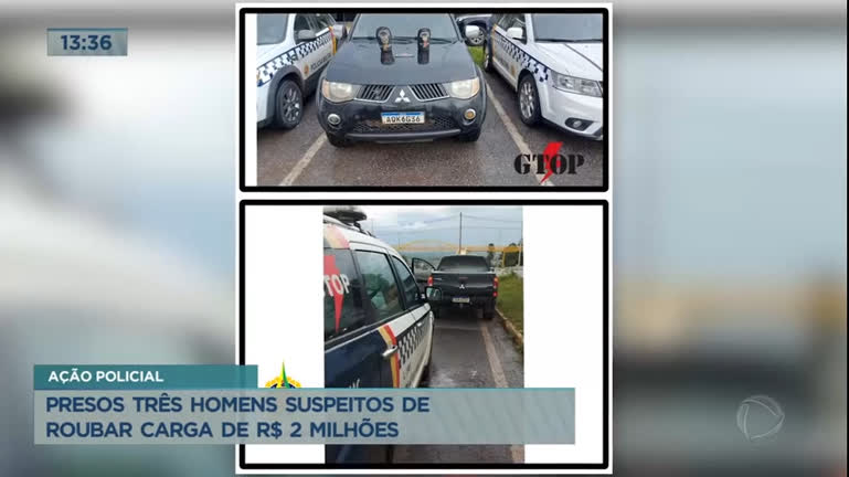 Vídeo: Homens são presos suspeitos de roubo de carga no Goiás