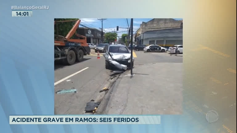 Vídeo: Motorista deixa seis pessoas feridas em acidente, na zona norte do Rio