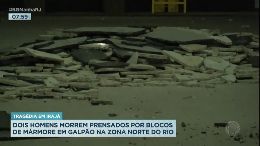 Vídeo: Dois homens morrem prensados em bloco de mármore no Rio