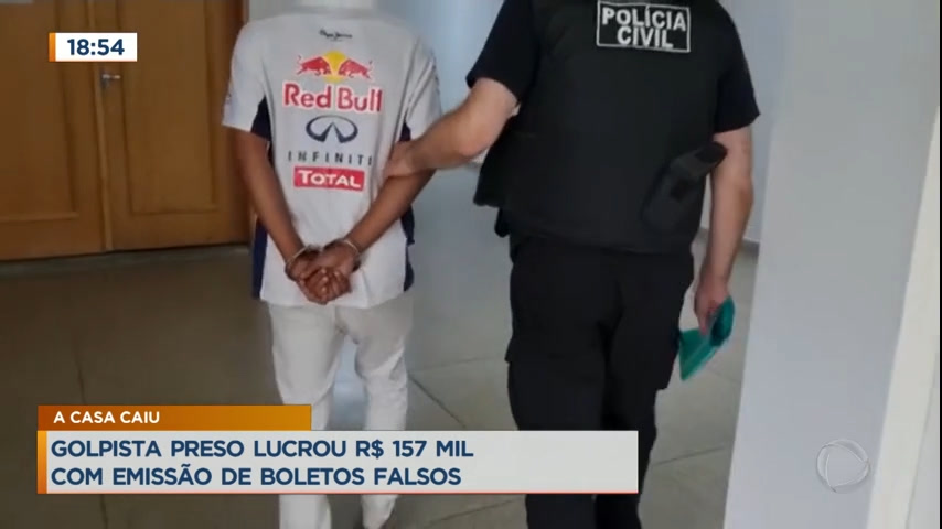 Vídeo: Golpista preso lucrou R$ 157 mil com emissão de boletos falsos
