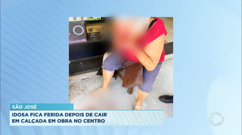 Vídeo: Idosa fica ferida em calçada de São José