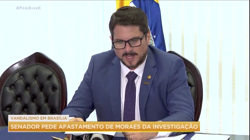 Vídeo: Marcos do Val pede que Alexandre de Moraes seja afastado de inquérito sobre vandalismo em Brasília