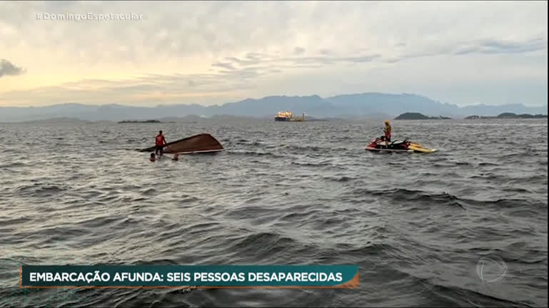 Vídeo: Embarcação afunda na Baía de Guanabara e seis pessoas estão desaparecidas