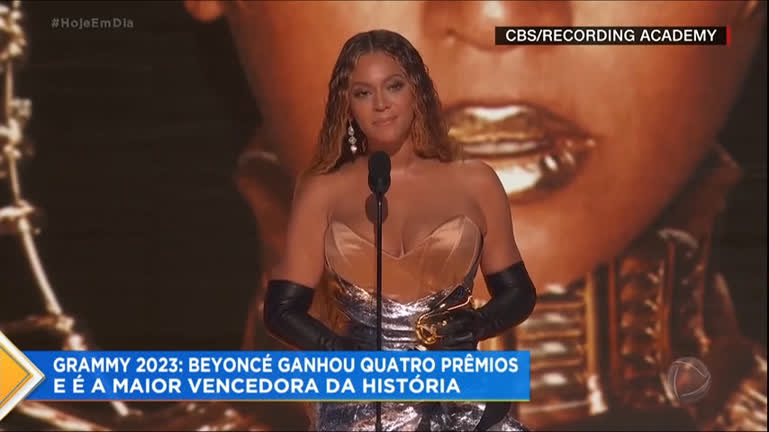Vídeo: Beyoncé se torna a maior vencedora da história do Grammy