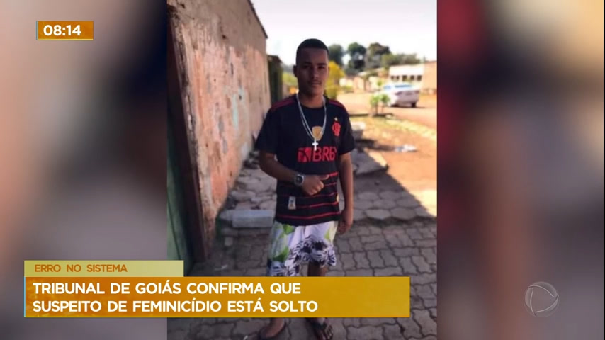 Vídeo: Homem suspeito de feminicídio no Goiás é solto por erro da Justiça