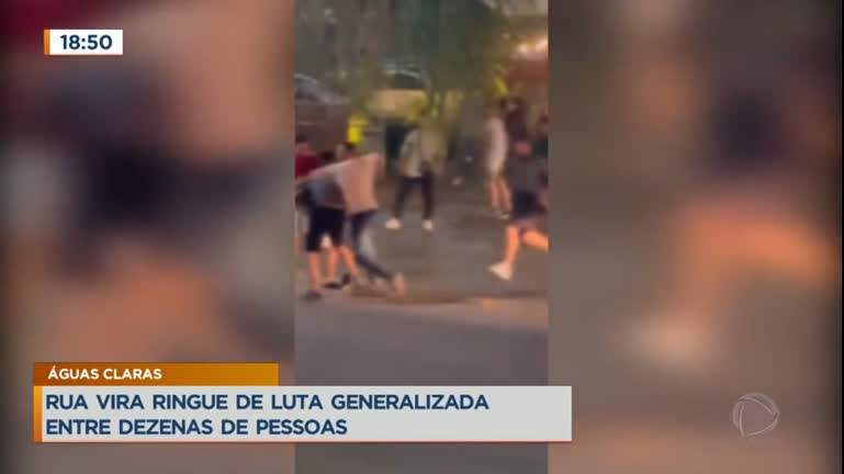 Vídeo: Rua em Águas Claras é palco de luta generalizada após confusão em bar