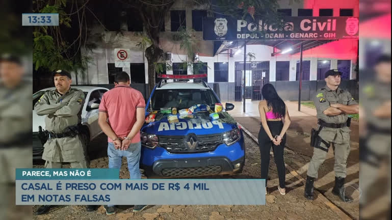 Vídeo: Casal é preso com mais de R$ 4 mil em notas falsas no Entorno do DF