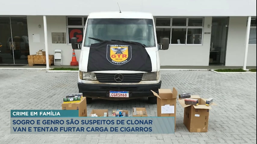 Vídeo: Sogro e genro são detidos suspeitos de clonar van e tentar roubar carga de cigarros na Grande BH