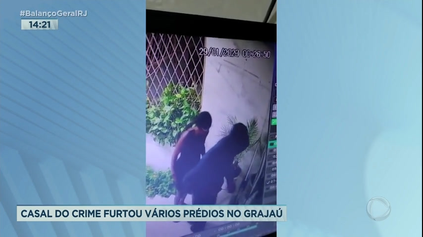 Vídeo: Câmeras flagram casal que invade prédios para cometer furtos no Grajaú, zona norte do Rio