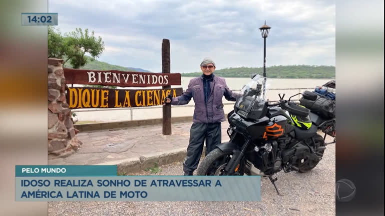Vídeo: Idoso realiza sonho de atravessar a América Latina de moto