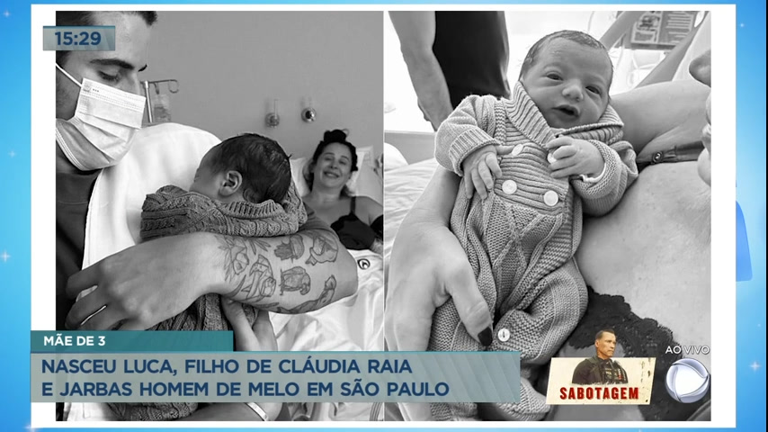 Vídeo: Nasce Luca, filho de Cláudia Raia e Jarbas Homem de Melo, em São Paulo