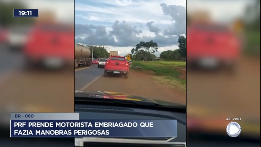 Vídeo: PRF prende motorista embriagado que fazia manobras perigosas