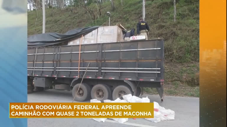 Vídeo: Polícia Rodoviária Federal apreende caminhão com duas toneladas de maconha em João Monlevade (MG)