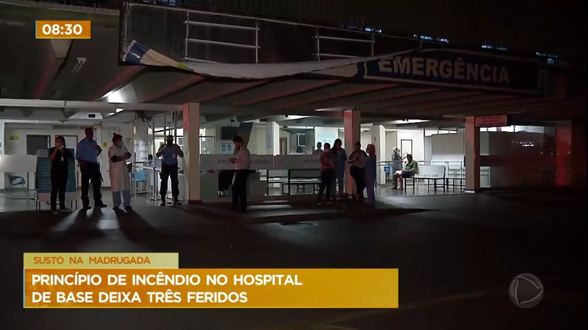 Vídeo: Princípio de incêndio no hospital de Base deixa três feridos