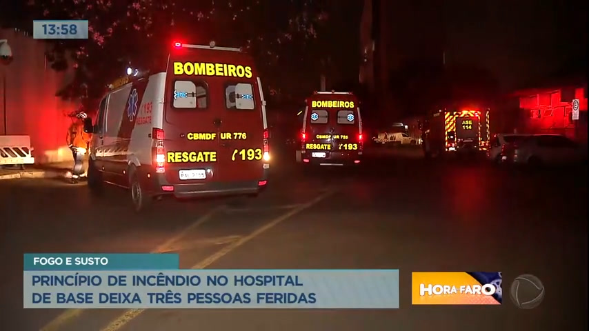 Vídeo: Princípio de incêndio do Hospital de Base deixa três pessoas feridas