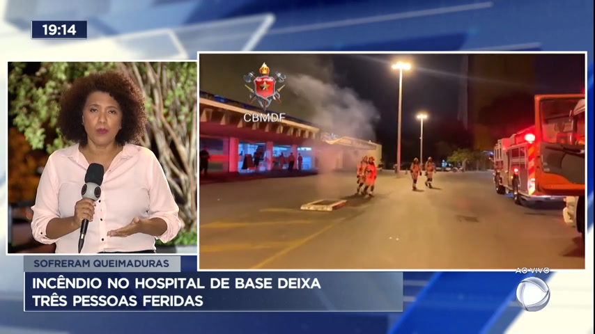 Vídeo: Incêndio no Hospital de Base deixa três pessoas feridas