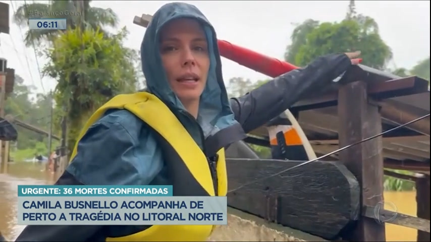 Vídeo: Apresentadora da Record TV acompanha de perto a tragédia no litoral norte