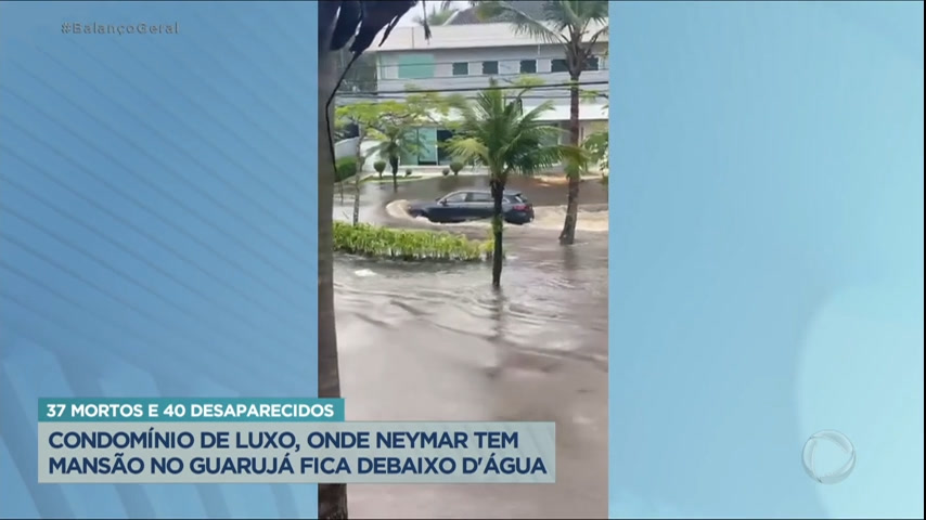 Vídeo: Condomínio onde Neymar tem casa fica alagado no Guarujá