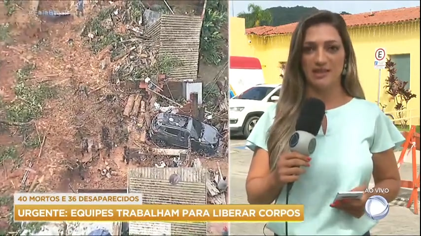Vídeo: Estrutura é montada em São Sebastião para receber corpos após chuvas no litoral