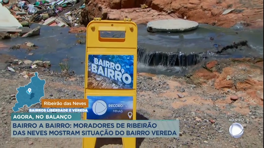 Vídeo: Bairro a Bairro: Moradores reclamam de esgoto a céu aberto em Ribeirão das Neves (MG)