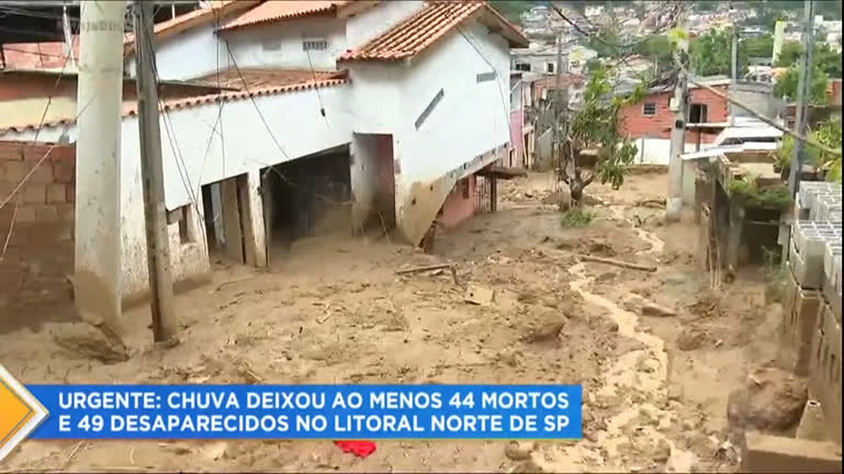 Vídeo: Chuva deixou ao menos 44 mortos e 49 desaparecidos no litoral norte de SP