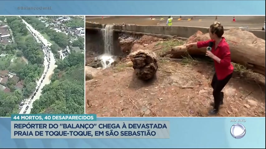 Vídeo: Repórter do Balanço Geral mostra praia devastada em São Sebastião