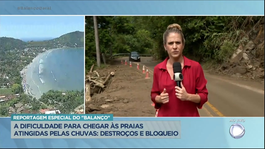 Vídeo: Repórter do Balanço Geral mostra a dificuldade para chegar às praias atingidas pela chuva
