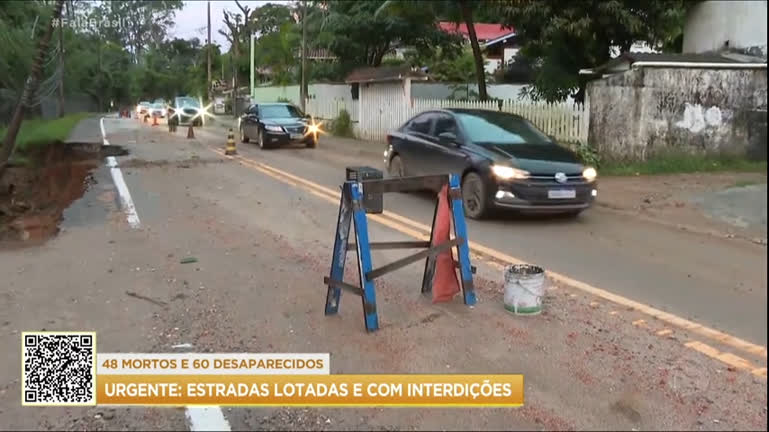 Vídeo: Rodovia Rio-Santos segue interditada com risco de novos deslizamentos