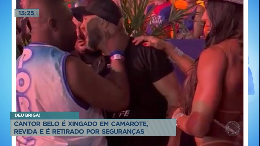 Vídeo: Belo é xingado em camarote, revida e é retirado por seguranças