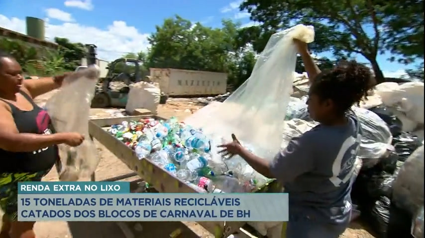 Vídeo: Pelo menos 15 toneladas de material reciclável foram recolhidas durante Carnaval de BH